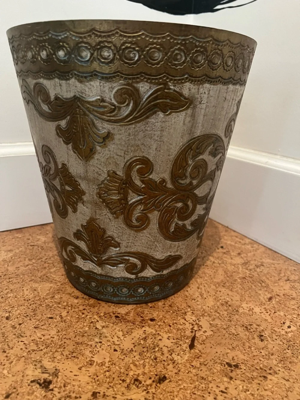 Vintage Florentine Waste Basket gold wastebasket trash can bathroom - Picture 6 of 12